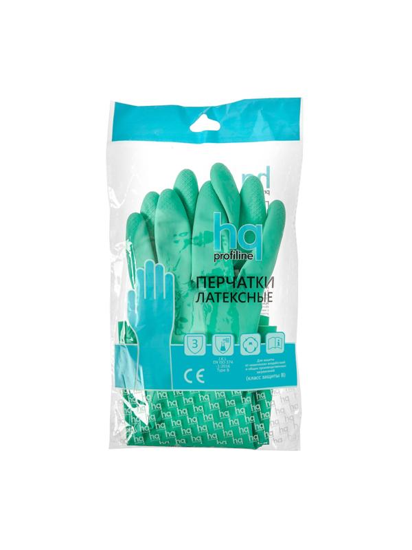 Перчатки латексные HQ Profiline арт.73586 зеленые р.L