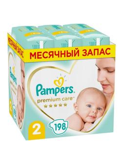 Подгузники PAMPERS Premium Care Mini (4-8кг) Мега Супер Упаковка 198шт