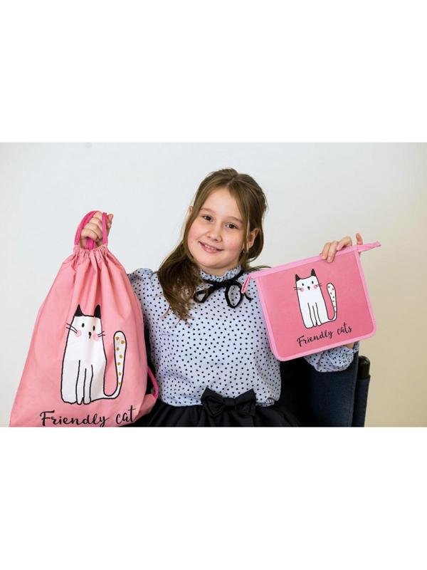 Мешок для обуви №1School Friendly cats 360x470 мм, Мо-26-1