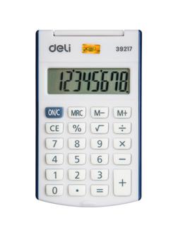 Калькулятор карманный Deli, 8-разр., LCD-диспл.,питание от батарейки,синий
