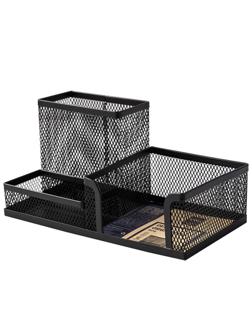 Подставка для письменных и канц прин,3 от,м сетка,чер,215x75x53 мм