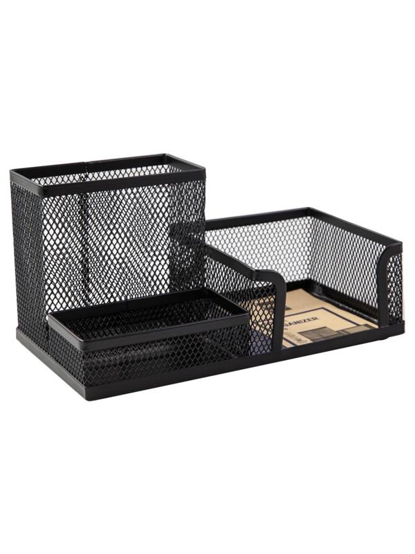 Подставка для письменных и канц прин,3 от,м сетка,чер,215x75x53 мм