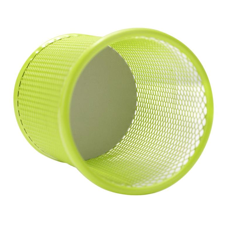 Подставка для письменных принадлежностей,круг,мет сетка, цв в асс, 91x98 мм