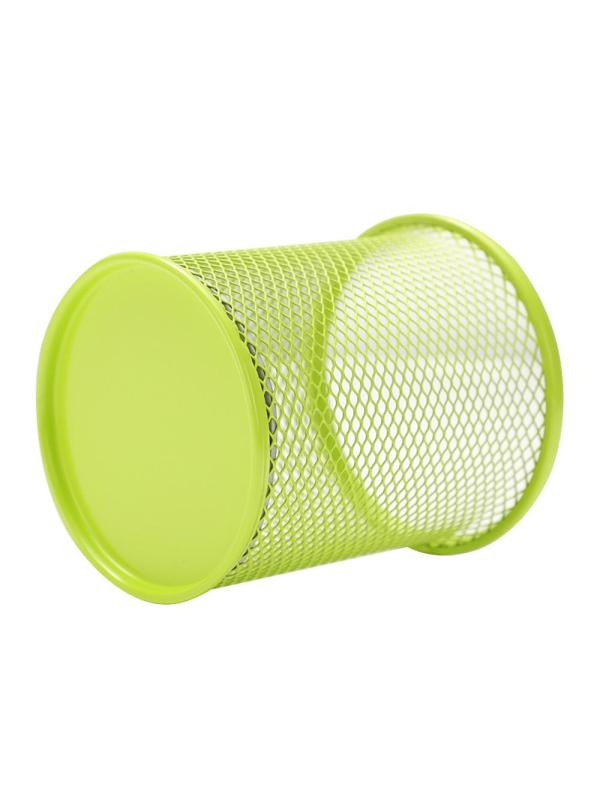 Подставка для письменных принадлежностей,круг,мет сетка, цв в асс, 91x98 мм
