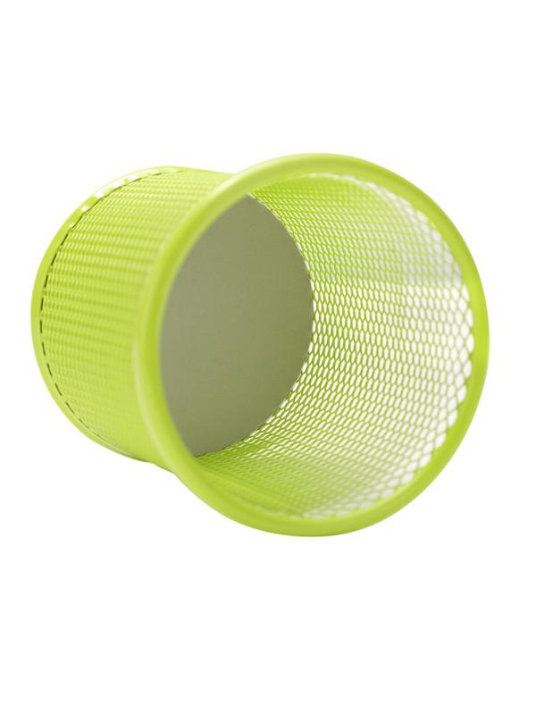 Подставка для письменных принадлежностей,круг,мет сетка, цв в асс, 91x98 мм