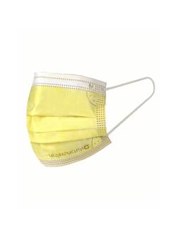 Маска медицинская 3-х слойная, желт, Professional, 50шт/уп