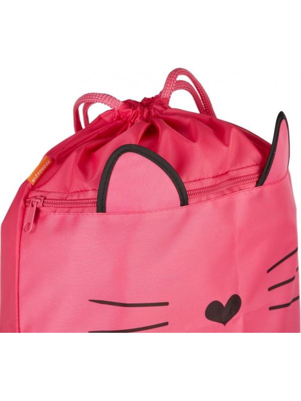 Мешок для обуви №1School Kitty, МО-26-2, 360x470 мм, карман