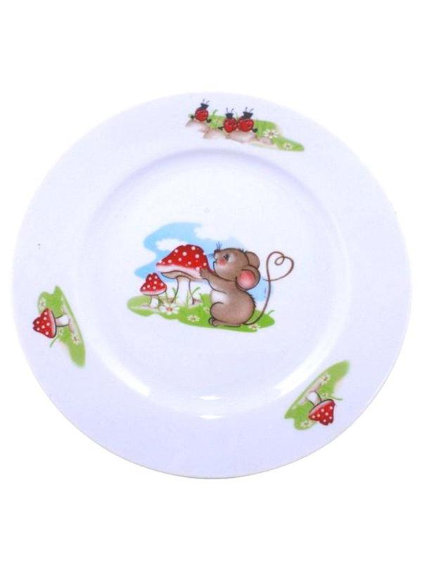Тарелка детская мелкая d=175мм Мышата Гладкий край (65302)