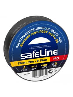 Изолента Safeline 19мм х 20м черный 9366