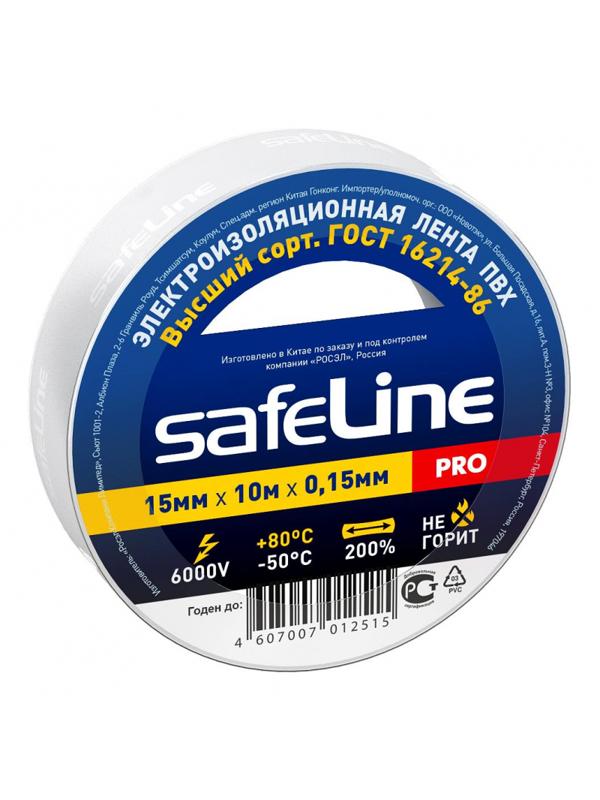 Изолента Safeline 15мм х 10м белый 9358