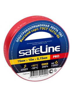 Изолента Safeline 15мм х 10м красный 9357