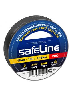 Изолента Safeline 15мм х 10м черный 9356