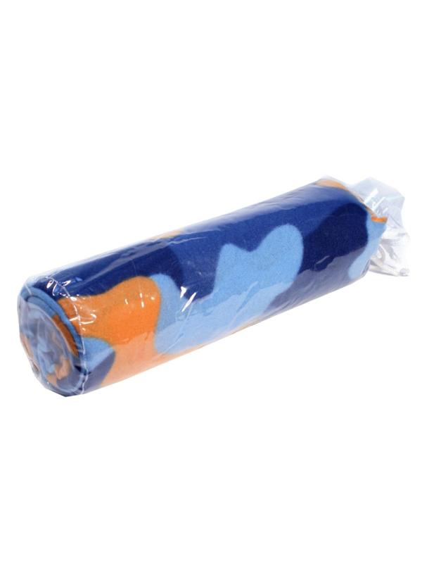 Плед Флис 130х150 см, 120 гр/м2 Орнамент Камуфляж голубой