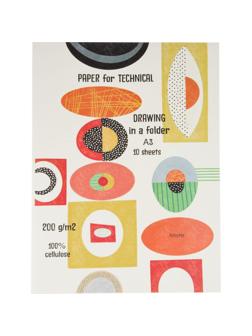 Папка для черчения Kroyter А3,10л,блок ватман 200г,Modern, 65086