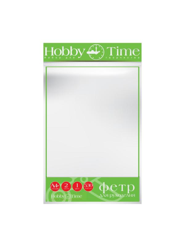 Фетр 4мм, 530 г/м.кв., ф. а4, 19.5х28.8см, 2 листа (белый),2-156/15