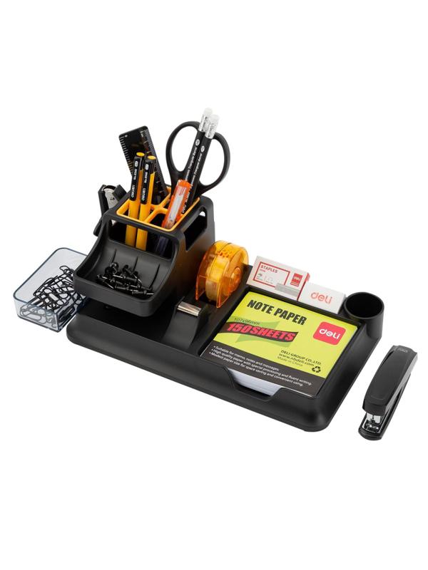 Набор настольный канцелярский Deli E38252A 17 предметов черный/ прозрачный
