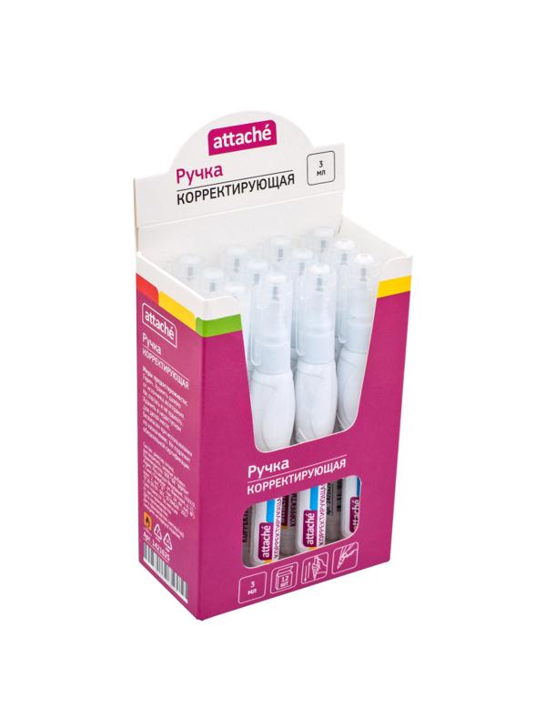 Корректирующая ручка Attache 3мл, белый корпус Россия