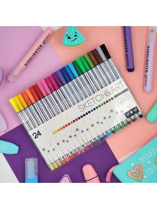 Набор линеров для скетчинга SKETCH&ART В ПВХ кармане 0.4 мм 24 цв 36-0013
