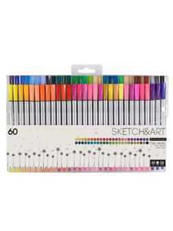 Набор линеров для скетчинга SKETCH&ART  В ПВХ кармане 0.4 мм 60 цв 36-0016