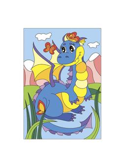 Картина по номерам  для малышей Озорной дракончик, Ркн-031