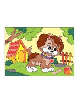 Картина по номерам  для малышей Щенок-озорник, Ркн-039