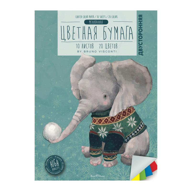 Набор бумаги цветной двусторонней А4 10л 20цв 2вида 11-410-296