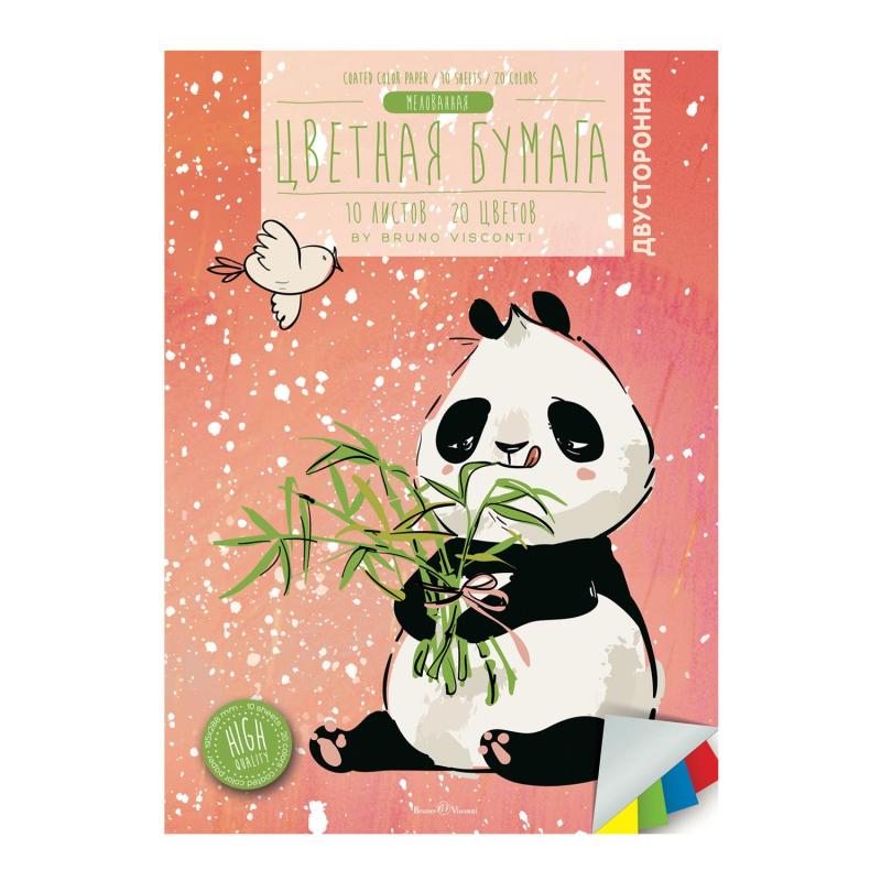 Набор бумаги цветной двусторонней А4 10л 20цв 2вида 11-410-296