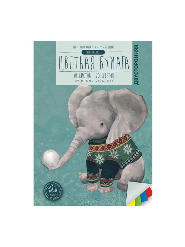 Набор бумаги цветной двусторонней А4 10л 20цв 2вида 11-410-296