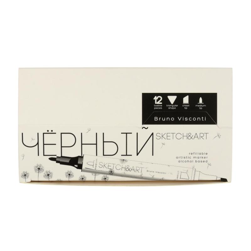 Маркер для скетчей двусторонний SKETCH&ART черный 22-0115