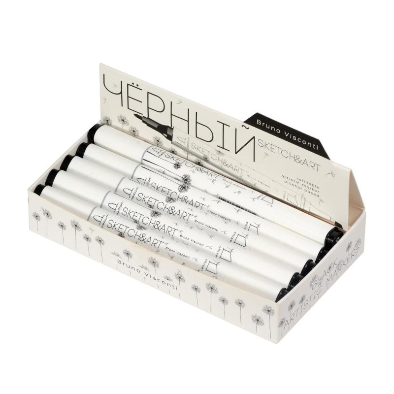 Маркер для скетчей двусторонний SKETCH&ART черный 22-0115