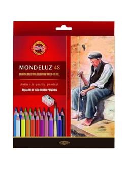 Карандаши акварельные KOH-I-NOOR Monduluz 48цв/наб,кисть,точил3713048003KZ