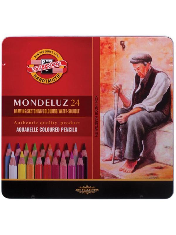 Карандаши акварельные цвет. KOH-I-NOOR MonduluzOldMan 24цв/наб 3724024001PL
