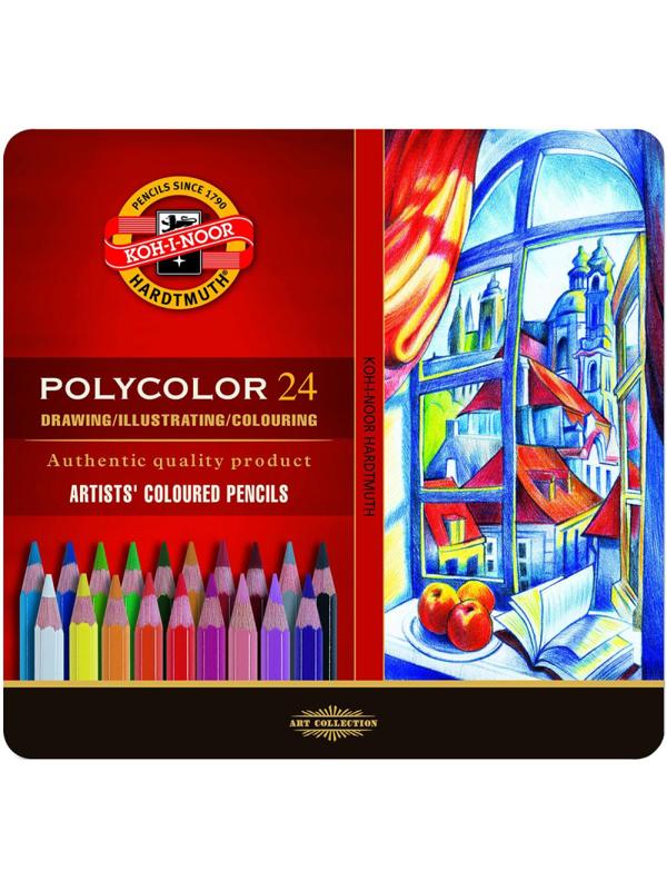 Карандаши цветные художеств. KOH-I-NOOR POLYCOLOR 24 цв/наб 3824024002PL