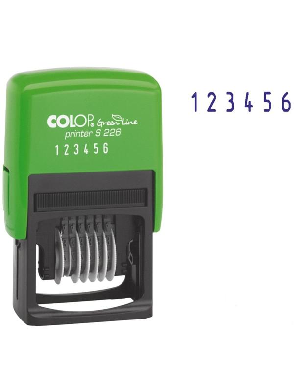 Нумератор 6-и раз. высота шрифта 4мм S226 ЭКО Green Line Colop