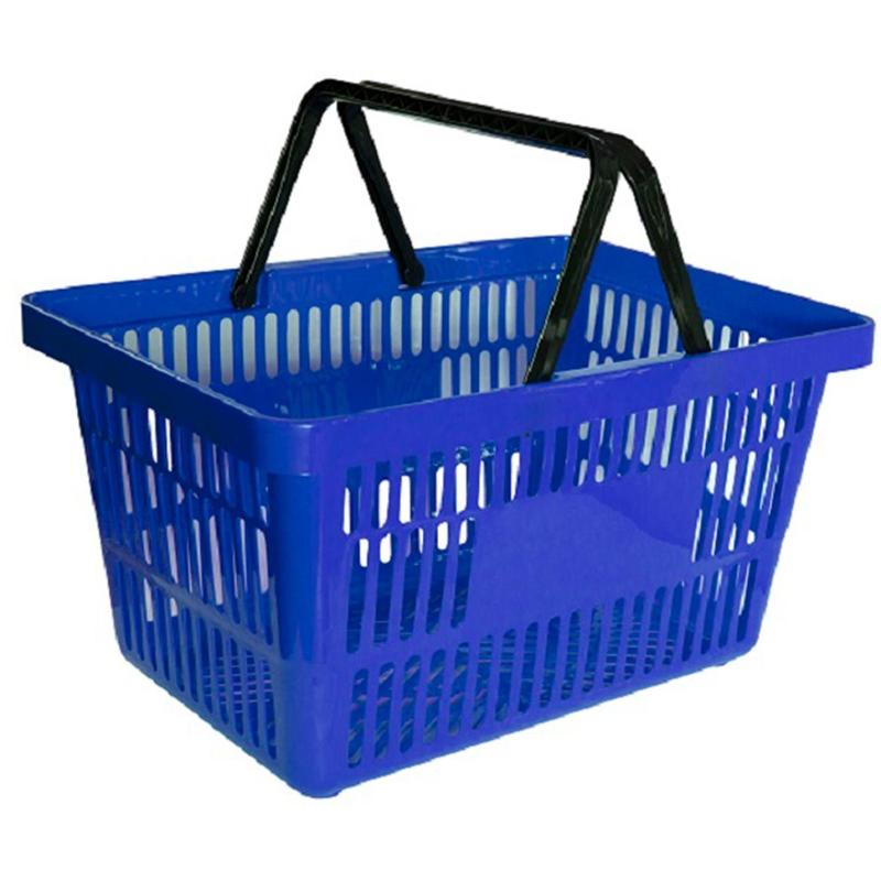 Корзина покупательская MDM_PL-722/KRZ.722.5.BU синий (2 ручки) 22л 5шт/уп