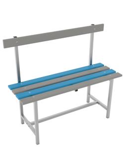 Метал.Мебель TI_Скамья СТ-2П полимерная доска, спинка, 1000мм