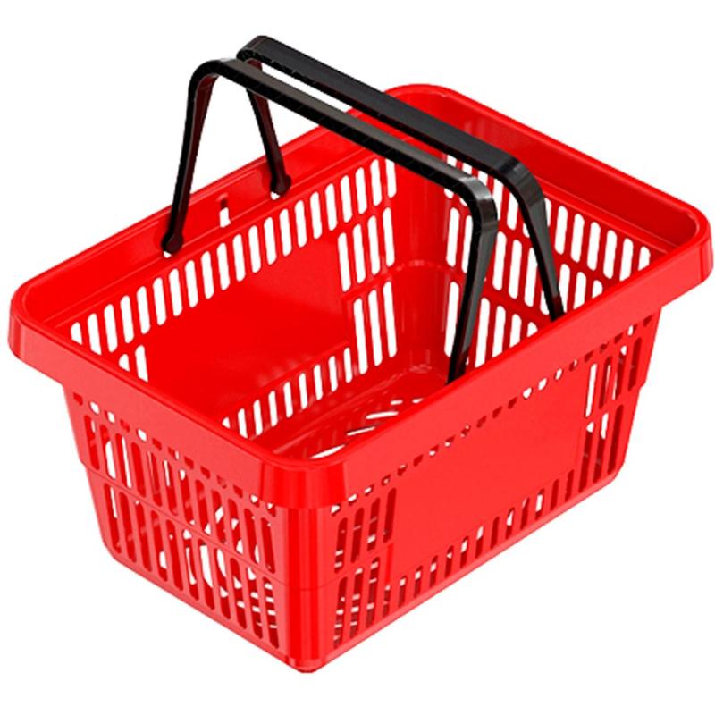 Корзина покупательская MDM_PL-704 20 л.пластик 2 ручки красный 5шт/уп