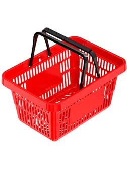 Корзина покупательская MDM_PL-704 20 л.пластик 2 ручки красный 5шт/уп