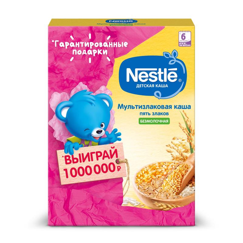 Каша безмолочная Nestle мультизл. 5 злаков с бифидоб. BL (6м), 200г