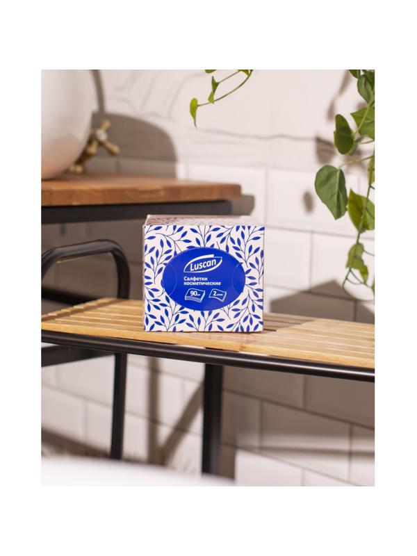 Салфетки косметические Luscan 2сл 90шт/уп в кубе белые