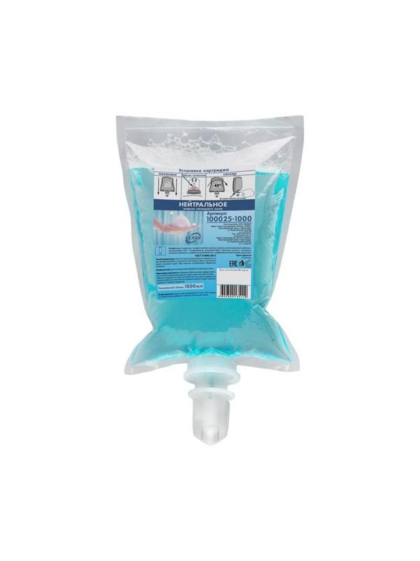 Картридж с жидким мылом KEMAN нейтрал пенное синее S4 1000мл 100105-1000