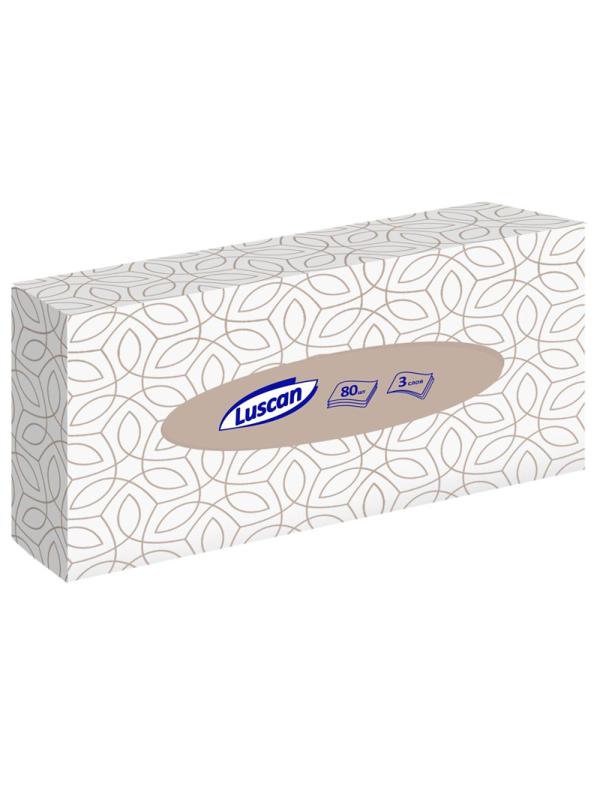 Салфетки косметические Luscan 3сл 80шт/уп белые