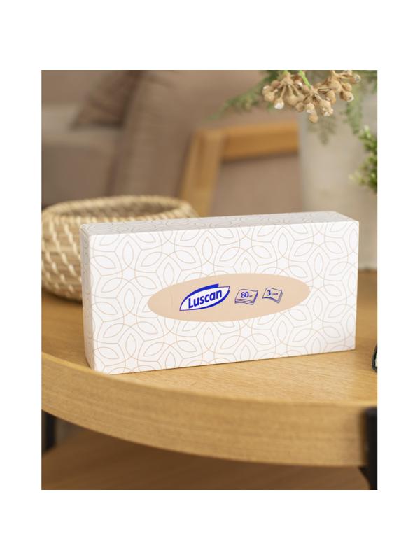 Салфетки косметические Luscan 3сл 80шт/уп белые