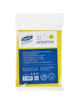 Салфетки хозяйственные Luscan Professional виск 90г/м2 30х38 5шт/уп желтые