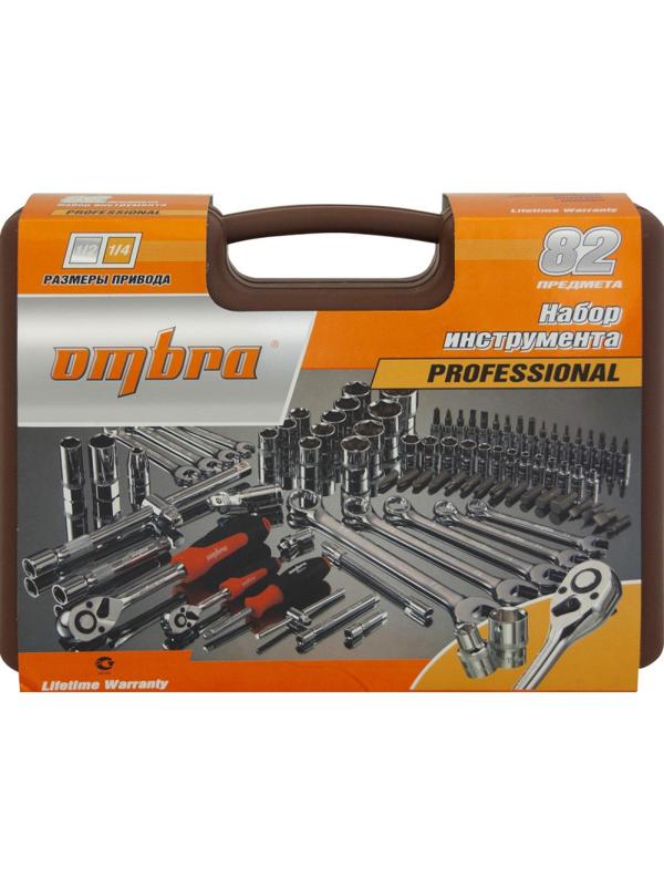 Набор инструмента 1/4, 1/2DR, 82 предмета Ombra OMT82S
