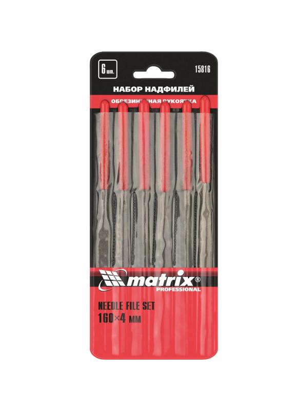 Набор надфилей 160х4 мм, 6 шт обрезиненные рукоятки Matrix 15816