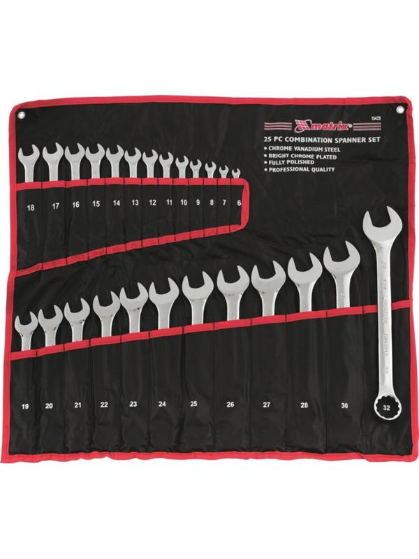 Набор ключей комбинированных 6-32 мм, 25 шт, CrV Matrix 15425