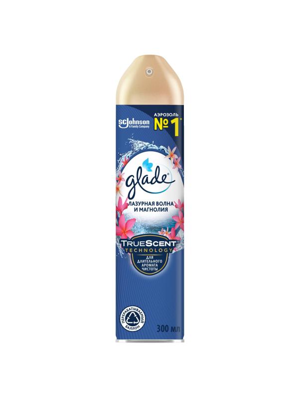 Освежитель воздуха Glade Аэрозоль Лазурная волна и Магнолия, 300 мл