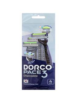 Бритва одноразовая Dorco PACE3 3 лезв увл полос 4шт/уп TRС 200BL-4P