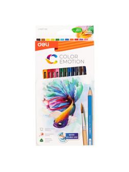 Карандаши акварельные Deli Color Emotion липа 12 цв/наб EC00700